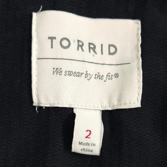 Torrid Black Twill Embellished Shacket 100% Cotton Roll Tab Sleeve Utility - Picture 9 of 10